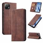 For Xiaomi Mi 11 Lite Magnetic Dual-fold Leather Phone Case(Coffee) - 1