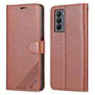 For vivo T1 5G AZNS Sheepskin Texture Flip Leather Phone Case(Brown) - 1