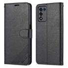 For OPPO K9s / Realme Q3s AZNS Sheepskin Texture Flip Leather Phone Case(Black) - 1