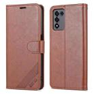For OPPO K9s / Realme Q3s AZNS Sheepskin Texture Flip Leather Phone Case(Brown) - 1