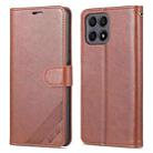 For Honor X30i AZNS Sheepskin Texture Flip Leather Phone Case(Brown) - 1