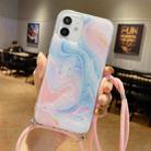 For iPhone 13 Marble Pattern Lanyard Phone Case(1) - 1