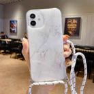 For iPhone 13 Marble Pattern Lanyard Phone Case(4) - 1