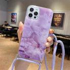 For iPhone 13 Pro Marble Pattern Lanyard Phone Case (7) - 1