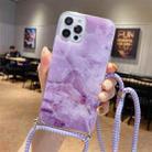 For iPhone 12 Marble Pattern Lanyard Phone Case(7) - 1