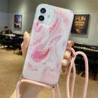 For iPhone 12 Pro Max Marble Pattern Lanyard Phone Case(3) - 1