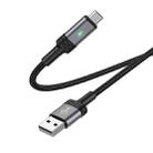 Borofone BU30 1.2m 2.4A USB to Micro USB Smart Power-off Charging Data Cable(Black) - 1