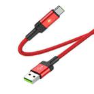 Borofone BU30 1.2m 5A USB to Type-C Smart Power-off Charging Data Cable(Red) - 1