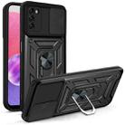 For Samsung Galaxy A03s EU Version Sliding Camera Design TPU + PC Phone Case(Black) - 1
