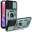 For Samsung Galaxy A03s US Version Sliding Camera Design TPU + PC Phone Case(Dark Green) - 1
