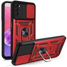 For Samsung Galaxy A03s US Version Sliding Camera Design TPU + PC Phone Case(Red) - 1