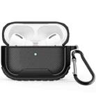 Leather Texture Anti-scratch Anti-full Earphone Protective Case with Hook For AirPods Pro(Black) - 1