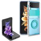 For Samsung Galaxy Z Flip3 5G Sliding Camera Design TPU Phone Case with Ring Holder(Mint Green) - 1