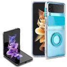 For Samsung Galaxy Z Flip3 5G Sliding Camera Design TPU Phone Case with Ring Holder(Blue) - 1