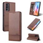 For vivo S10e / V23e AZNS Magnetic Calf Texture Horizontal Flip Leather Phone Case(Dark Brown) - 1