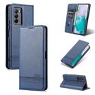 For vivo T1 AZNS Magnetic Calf Texture Horizontal Flip Leather Phone Case(Dark Blue) - 1