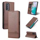 For vivo T1 AZNS Magnetic Calf Texture Horizontal Flip Leather Phone Case(Dark Brown) - 1