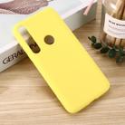 For Motorola G8 Plus Solid Color Liquid Silicone Shockproof Coverage Case(Yellow) - 1