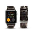 For Apple Watch Series 9&8&7 41mm / SE 3&SE 2&6&SE&5&4 40mm / 3&2&1 38mm Oil Wax Retro Cowhide Strap Watch Band(Black) - 1