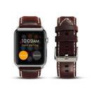 For Apple Watch Series 7 45mm / 6 & SE & 5 & 4 44mm / 3 & 2 & 1 42mm Oil Wax Retro Cowhide Strap Watch Band(Red) - 1