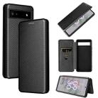 For Google Pixel 6a Carbon Fiber Texture Horizontal Flip Leather Phone Case(Black) - 1