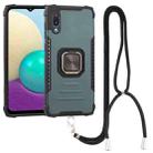 For Samsung Galaxy A02 / M02 Lanyard Aluminum TPU Case(Green) - 1