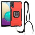 For Samsung Galaxy A02 / M02 Lanyard Aluminum TPU Case(Red) - 1