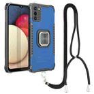 For Samsung Galaxy A02s 164mm Lanyard Aluminum TPU Case(Blue) - 1