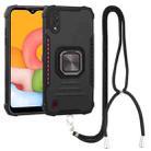 For Samsung Galaxy A10s / M01s Lanyard Aluminum TPU Case(Black) - 1