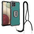 For Samsung Galaxy A12 Lanyard Aluminum TPU Case(Green) - 1