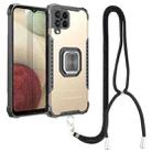 For Samsung Galaxy A12 Lanyard Aluminum TPU Case(Gold) - 1