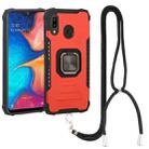For Samsung Galaxy A20 / A30 Lanyard Aluminum TPU Case(Red) - 1