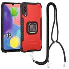 For Samsung Galaxy A21 Lanyard Aluminum TPU Case(Red) - 1