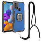 For Samsung Galaxy A21s Lanyard Aluminum TPU Case(Blue) - 1