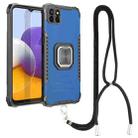 For Samsung Galaxy A22 5G Lanyard Aluminum TPU Case(Blue) - 1