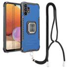 For Samsung Galaxy A32 4G Lanyard Aluminum TPU Case(Blue) - 1