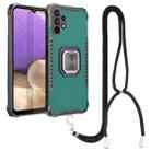 For Samsung Galaxy A32 5G Lanyard Aluminum TPU Case(Green) - 1