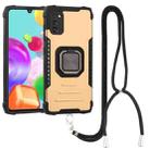 For Samsung Galaxy A41 Lanyard Aluminum TPU Case(Gold) - 1