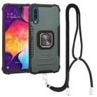For Samsung Galaxy A50/A50s/A30s/M10s Lanyard Aluminum TPU Case(Green) - 1