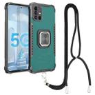 For Samsung Galaxy A51 5G Lanyard Aluminum TPU Case(Green) - 1