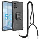 For Samsung Galaxy A51 5G Lanyard Aluminum TPU Case(Black) - 1