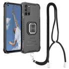 For Samsung Galaxy A52 4G / 5G Lanyard Aluminum TPU Case(Black) - 1