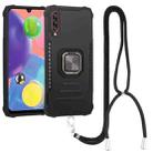 For Samsung Galaxy A70 / A70s Lanyard Aluminum TPU Case(Black) - 1