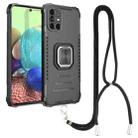 For Samsung Galaxy A71 Lanyard Aluminum TPU Case(Black) - 1