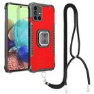For Samsung Galaxy A71 Lanyard Aluminum TPU Case(Red) - 1