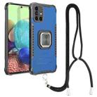 For Samsung Galaxy A71 Lanyard Aluminum TPU Case(Blue) - 1