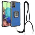 For Samsung Galaxy A71 5G Lanyard Aluminum TPU Case(Blue) - 1