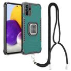 For Samsung Galaxy A72 4G / 5G Lanyard Aluminum TPU Case(Green) - 1