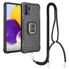 For Samsung Galaxy A72 4G / 5G Lanyard Aluminum TPU Case(Black) - 1