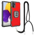 For Samsung Galaxy A72 4G / 5G Lanyard Aluminum TPU Case(Red) - 1